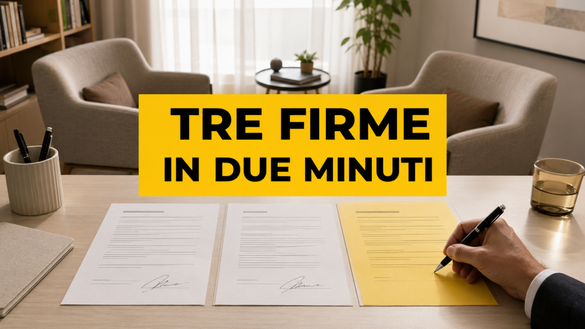 Tre firme in due minuti